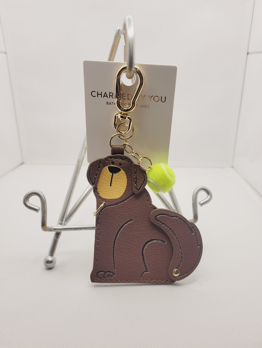 BBW Charmed By You Dog with Movable Tail Tennis Ball Bag Charm Keychain New OOS